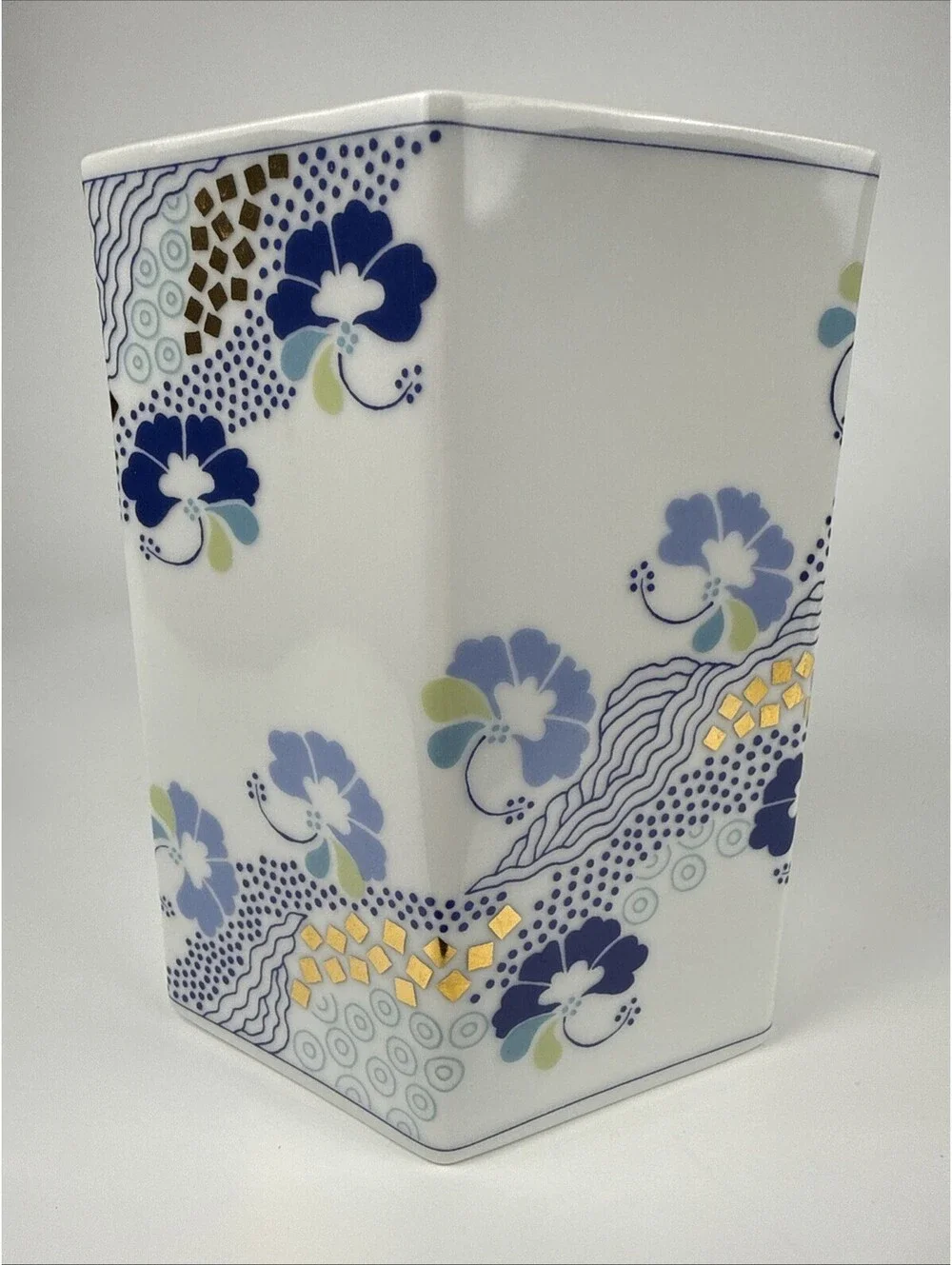 Vtg Royal Copenhagen Prisme Vase Annegrete Halling-Koch Danish Blue Porcelain
